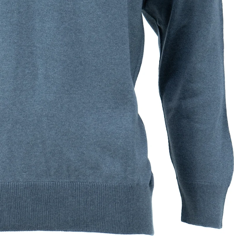 اوبلاند Men's Woolen Woven Sweater Pocketless Polo Collar Solid Color Classic Model Comfortable Cut Full Pattern