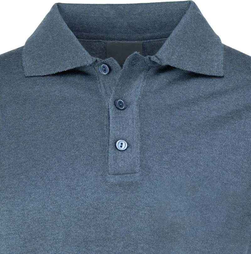 اوبلاند Men's Woolen Woven Sweater Pocketless Polo Collar Solid Color Classic Model Comfortable Cut Full Pattern
