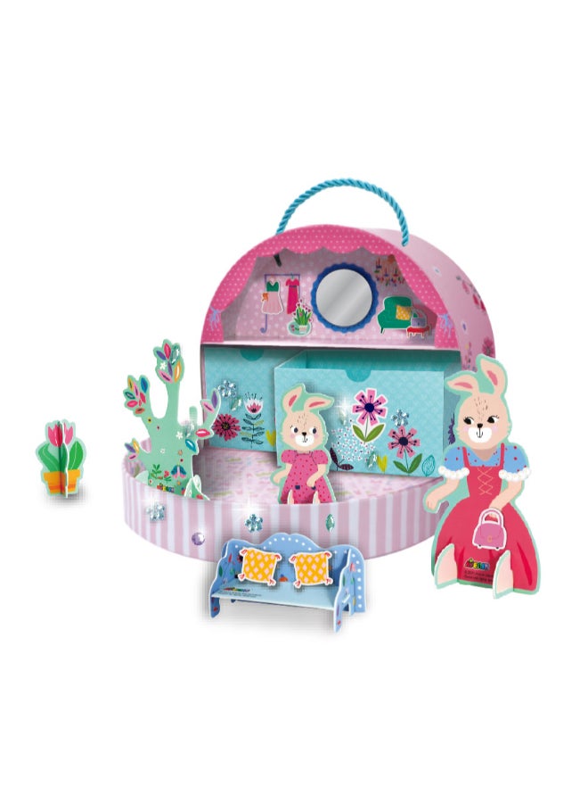 Avenir Little Hands' Play Box - Miss Bunny's Home Multicolour | 3D puzzle and laces to create an awesome bunny town | Ideal ages 3+ - Image 5