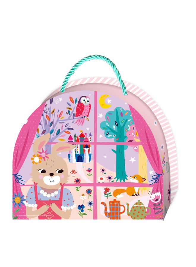 Avenir Little Hands' Play Box - Miss Bunny's Home Multicolour | 3D puzzle and laces to create an awesome bunny town | Ideal ages 3+ - Image 1