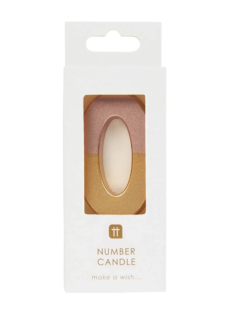 Talking Tables Talking Tables 0 Number Birthday Candles, Rose Gold Number Candle, Candle for Birthday Cake Topper, Anniversary Cake Number Candle. Candle stick for special occasions such as birthday and Anniversary  - Image 2