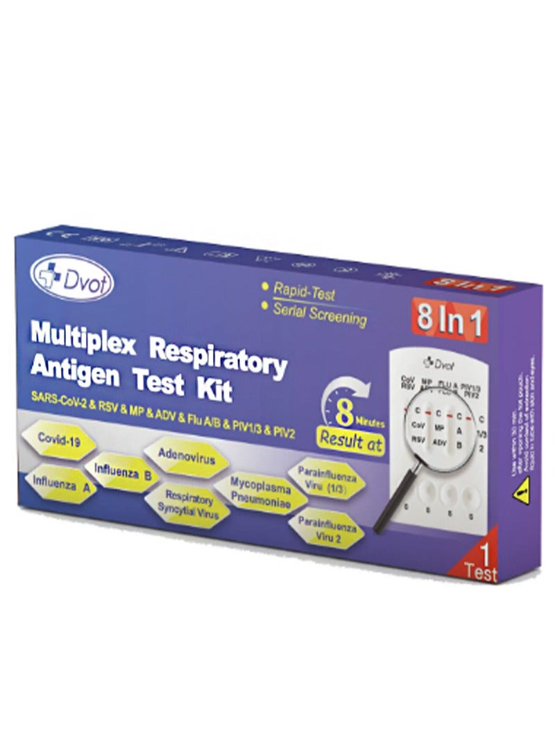 Dvot Multiplex Respiratory Antigen Test Kit，Rapid Test Serlal Screening，8 Minutes Result At，8 In 1 Antigen Test，Applicable To Influenza，Respiratory Syncytial，Etc  - Image 1