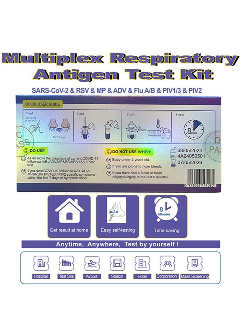 Dvot Multiplex Respiratory Antigen Test Kit，Rapid Test Serlal Screening，8 Minutes Result At，8 In 1 Antigen Test，Applicable To Influenza，Respiratory Syncytial，Etc  - Image 3