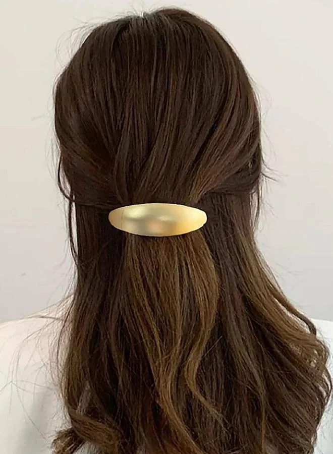 Take Two Gold Oval Plain Hair Clip