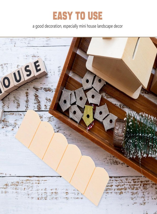 ifundom 24pcs Dollhouse Tiles Dollhouse Roof Tiles Model Unfinish Wooden Miniature Roof Decoration Mini Fish Scale Cedar Shing-les Bricks for Doll House - Image 5