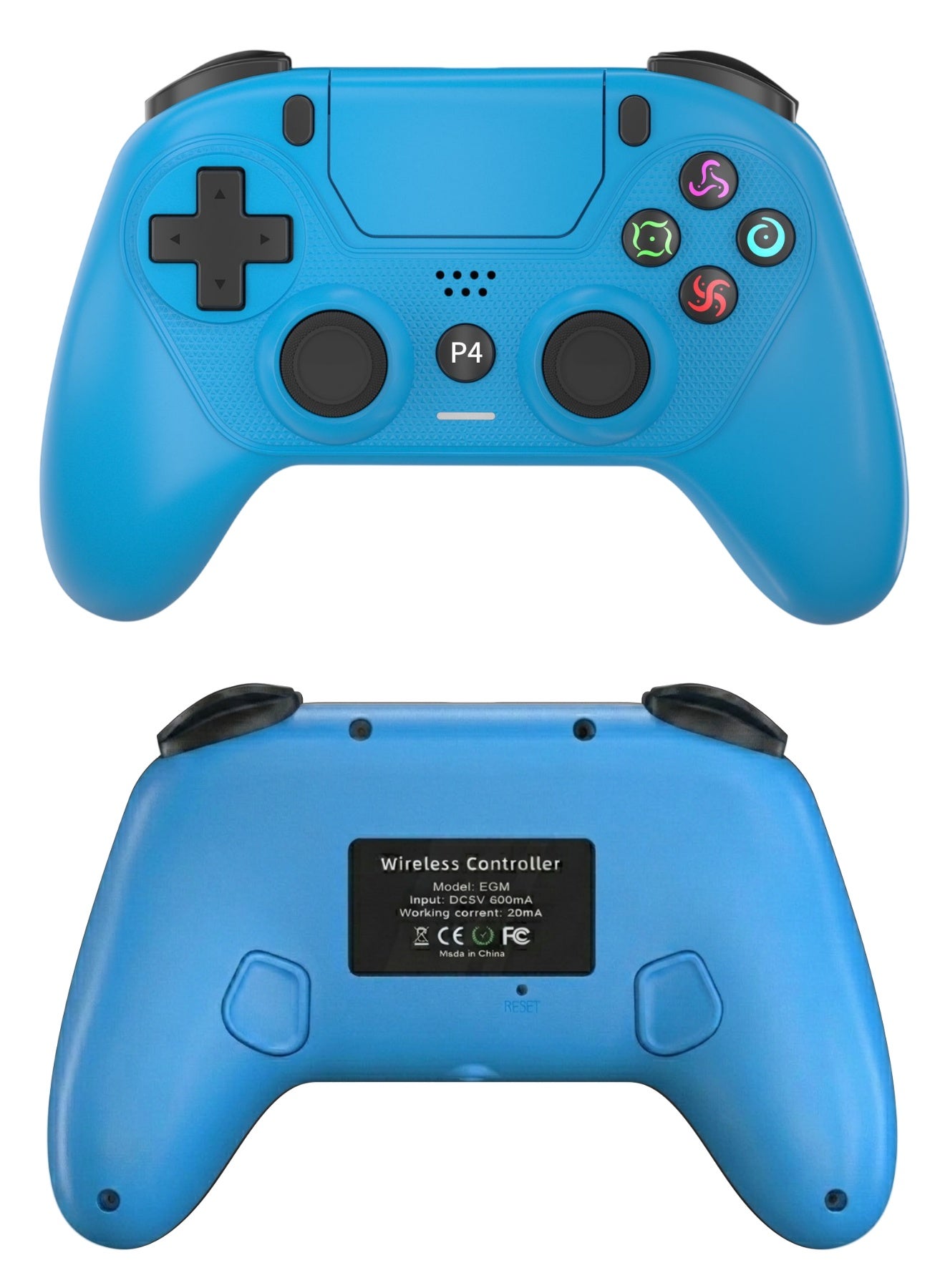 Wireless Bluetooth Controller for PS4 and PC Gaming – Programmable Back Buttons, 6-Axis Gyro, Dual Vibration Gamepad with USB-C (Supports Steam & DS4Windows)