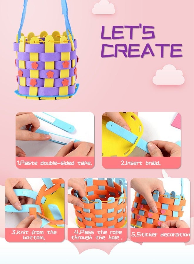 GROIC 4 Piece Woven Basket Kit, DIY Hand Basket, Kids Educational Toy Sewing Craft Material Pack, Crafts for - Image 4