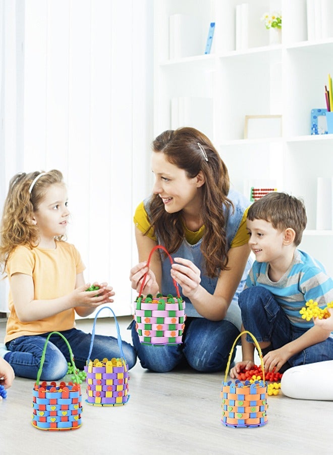 GROIC 4 Piece Woven Basket Kit, DIY Hand Basket, Kids Educational Toy Sewing Craft Material Pack, Crafts for - Image 2