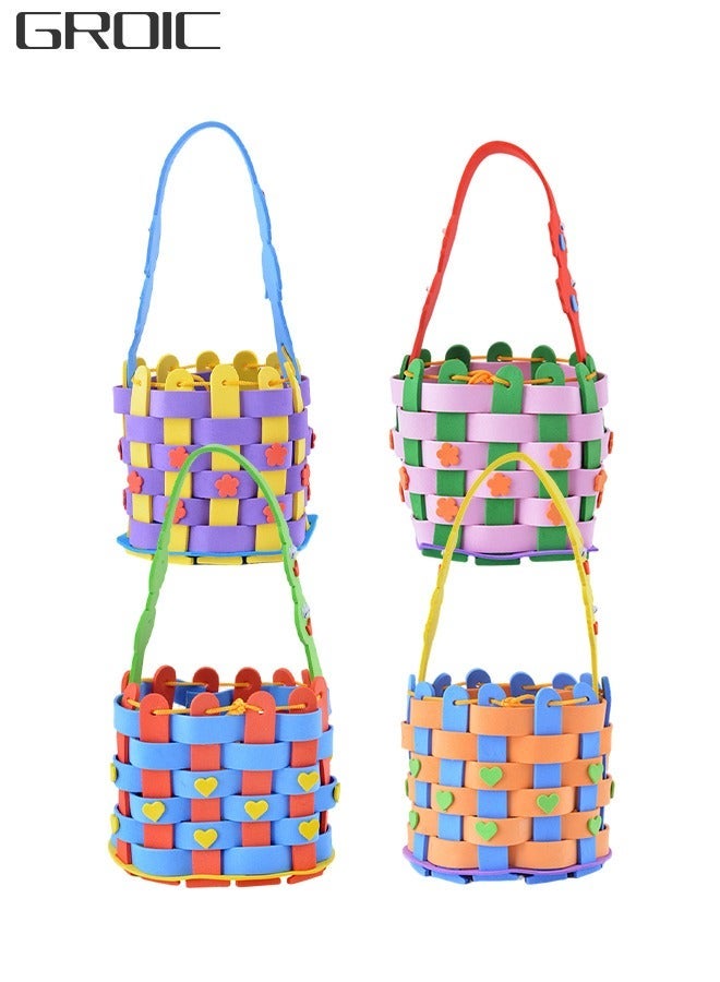 GROIC 4 Piece Woven Basket Kit, DIY Hand Basket, Kids Educational Toy Sewing Craft Material Pack, Crafts for - Image 1