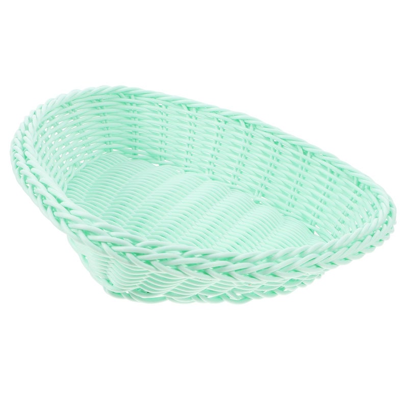 Green Woven Heart Shaped Basket For Kitchen Fruit Bread Serving And Pantry Organization - Image 2