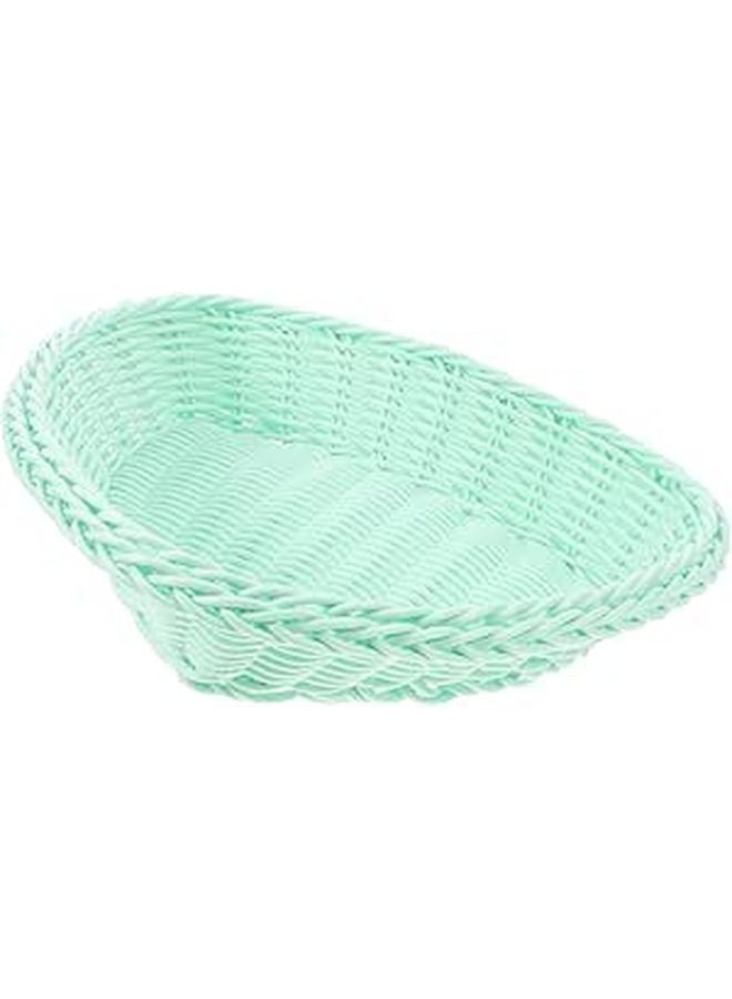 Green Woven Heart Shaped Basket For Kitchen Fruit Bread Serving And Pantry Organization - Image 1