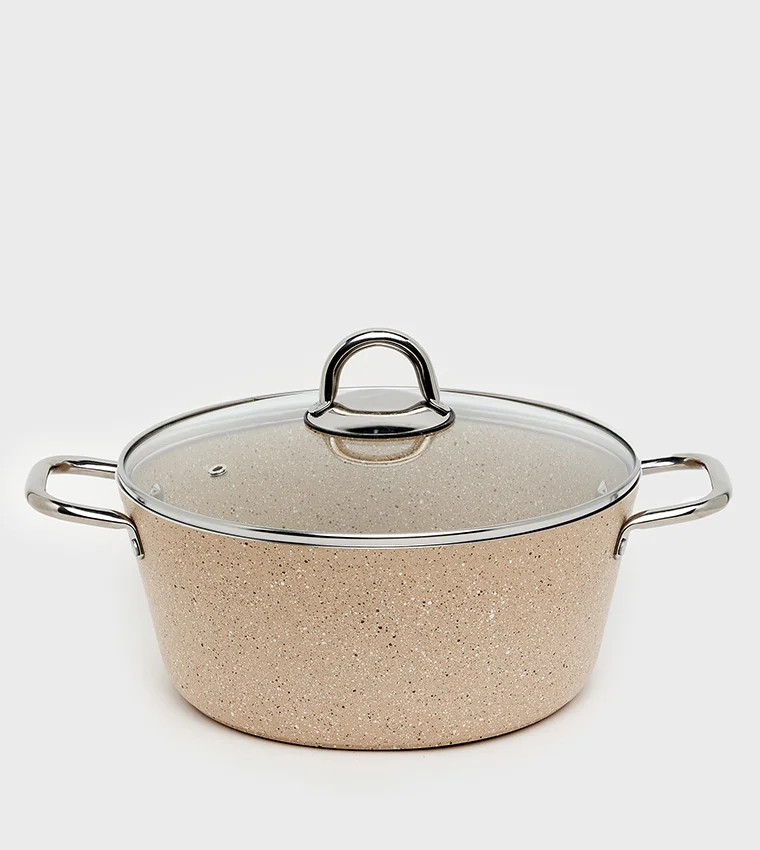 Sur La Table Granite Casserole w/Lid 26cm Cappuccino