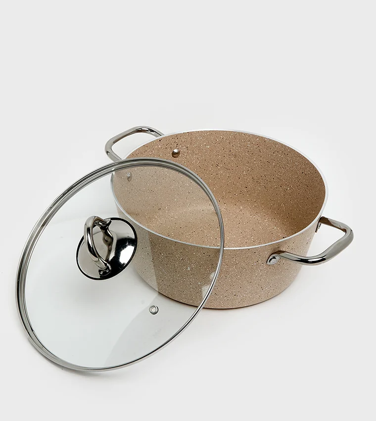Sur La Table Granite Casserole w/Lid 26cm Cappuccino