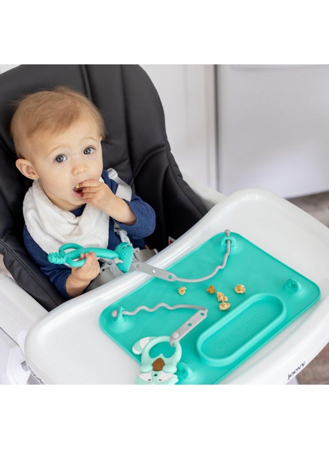 Busy Baby Silicone Mat Suction Cups 4 Straps To Secure Baby Essentials Self Feeding Baby Led Weaning Travel Sleeve Included (Pink)  - Image 5