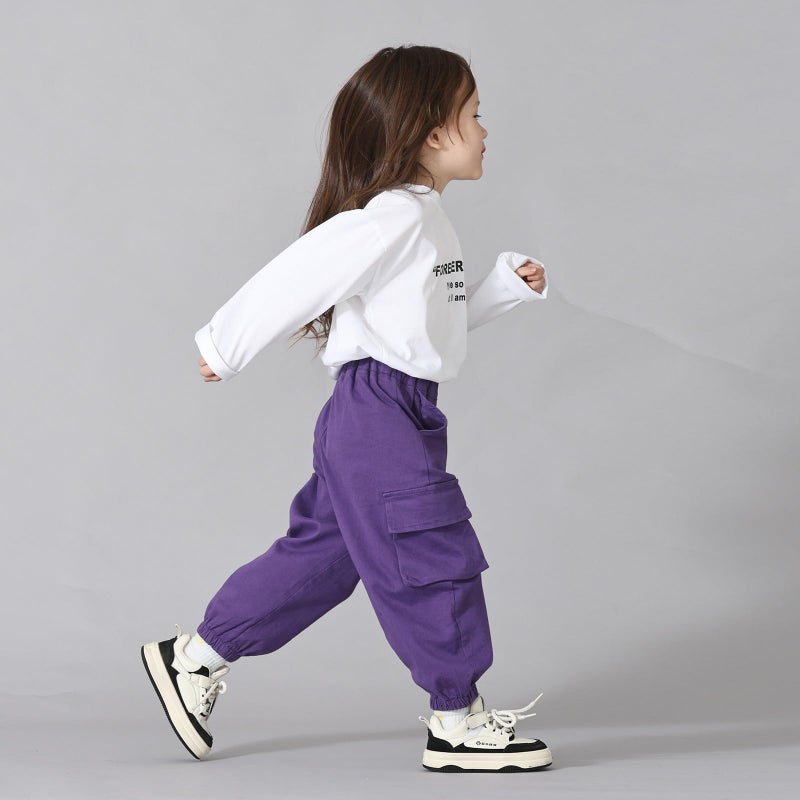 MINI PANDA Toddler Pants Girls&Boysï¼ŒStretch Twill Chino Toddler Pants Purple - Image 2