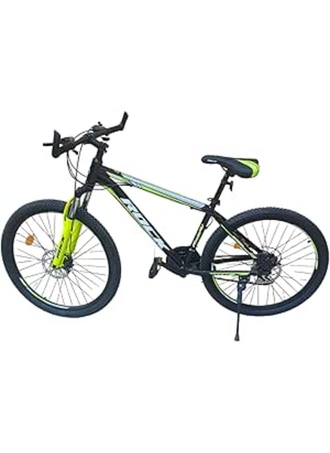Generic Rock 26 Bike - Sturdy Frame, Stylish yellow Color, 21-Speed Gears, 26-Inch Wheels, V-Brake System, Modern and Comfortable Design, Adjustable Seat & Handlebars  - Image 1