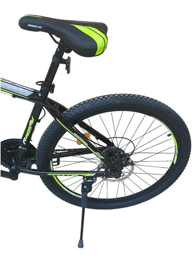Generic Rock 26 Bike - Sturdy Frame, Stylish yellow Color, 21-Speed Gears, 26-Inch Wheels, V-Brake System, Modern and Comfortable Design, Adjustable Seat & Handlebars  - Image 3