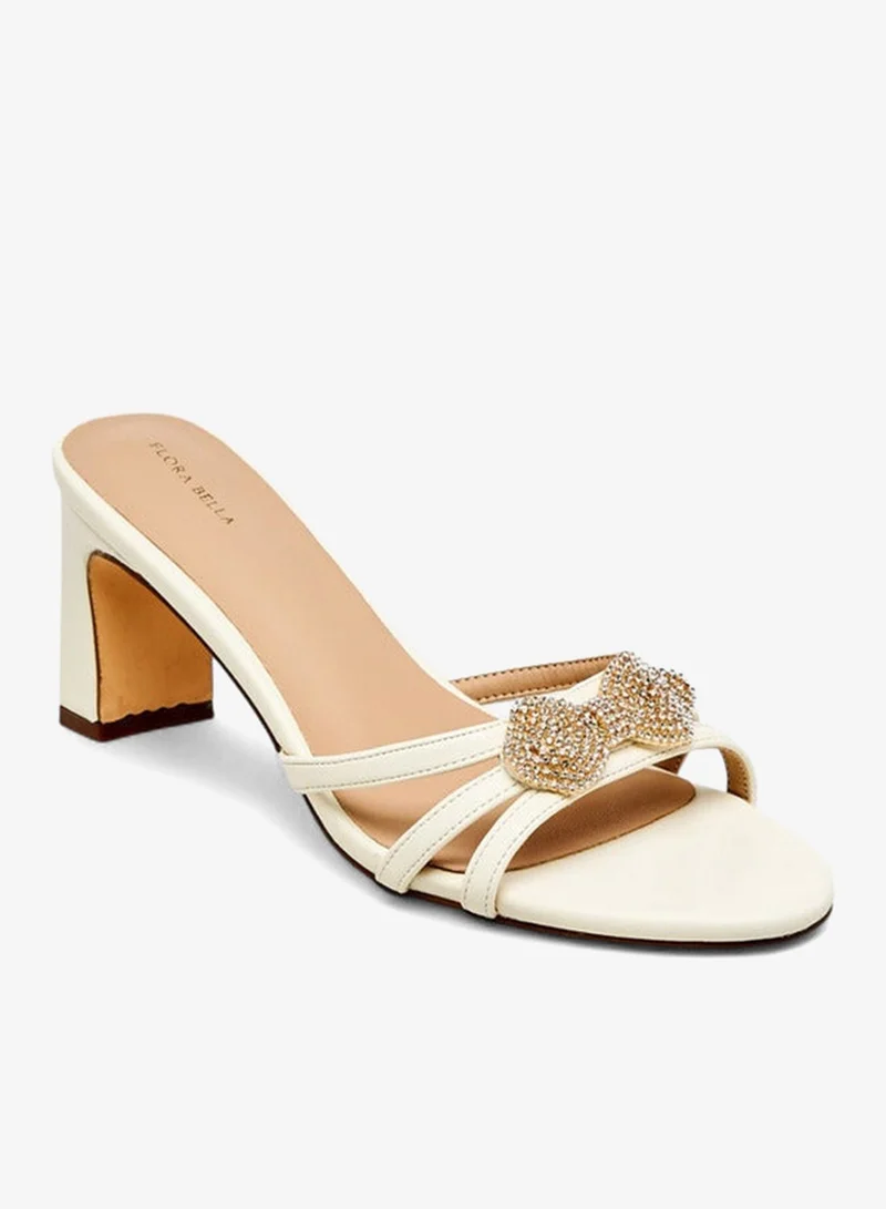 Flora Bella By Shoexpress Flora Bella Bow Embellished Slip-On Sandals With Block Heel