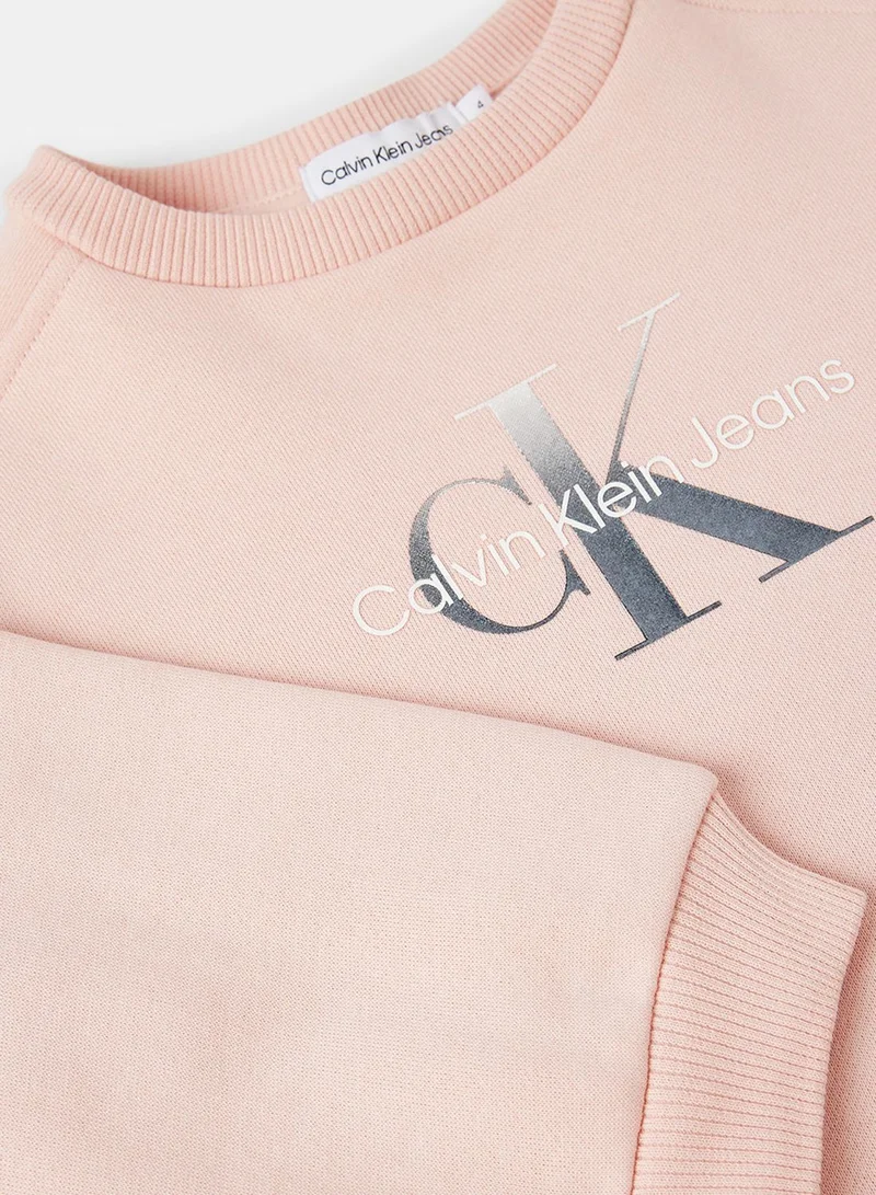 Calvin Klein Jeans Kids Gradient Monogram Flare Dress