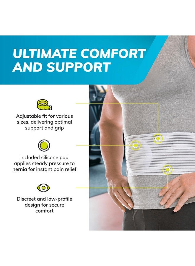 BraceAbility spandex Hernia Belt for Men & Women | Stomach Truss Binder with Compression Support Pad for Abdominal, Umbilical, Navel & Belly Button Hernias - L/XL (New & Improved) Fits 40"-60" - Image 3