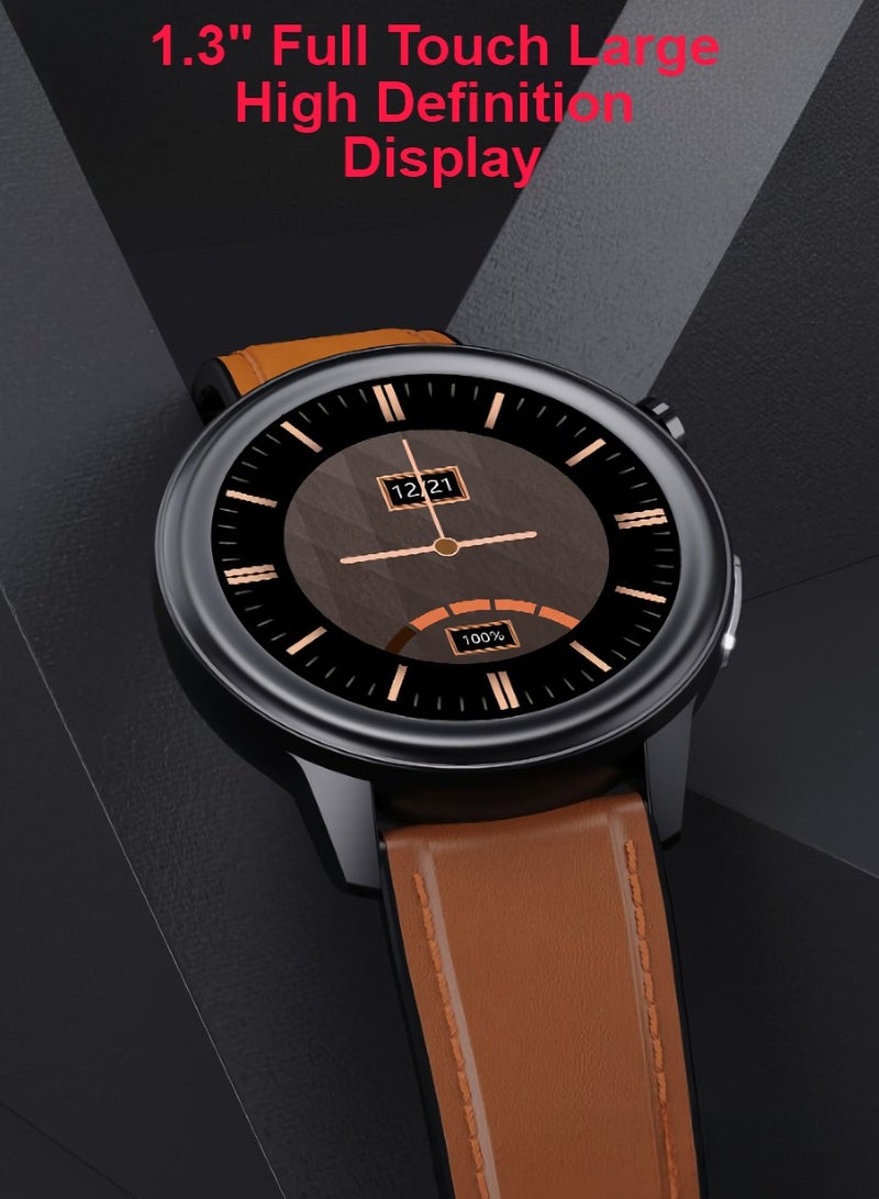 AROAQ ساعة ذكية E80، ساعة تتبع اللياقة البدنية بالذكاء الاصطناعي، ساعة مراقبة صحية متينة بشاشة تعمل باللمس مع تخطيط كهربية القلب ودرجة حرارة الجسم وضغط الدم والأكسجين ومعدل ضربات القلب (فينيل) - Image 4