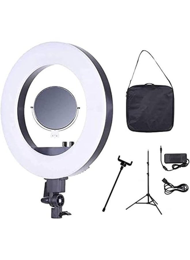 LED Video Ring Light 96W 18 Inch with Adjustable Stand – Dimmable Fill Light for Studio, Photography, Makeup, and Live Streaming