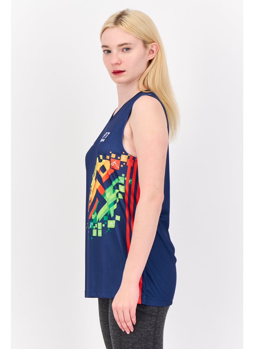 Adidas Women Sportswear Fit Sleeveless Outdoor Jersey, Navy  - Image 3