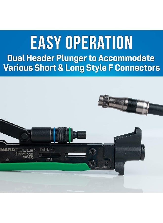 Jonard Tools Jonard Tools Dual Head F Short, F Long - CTF-230, Dual Compression for Coaxial Cable Short and Long F Connector  - Image 4