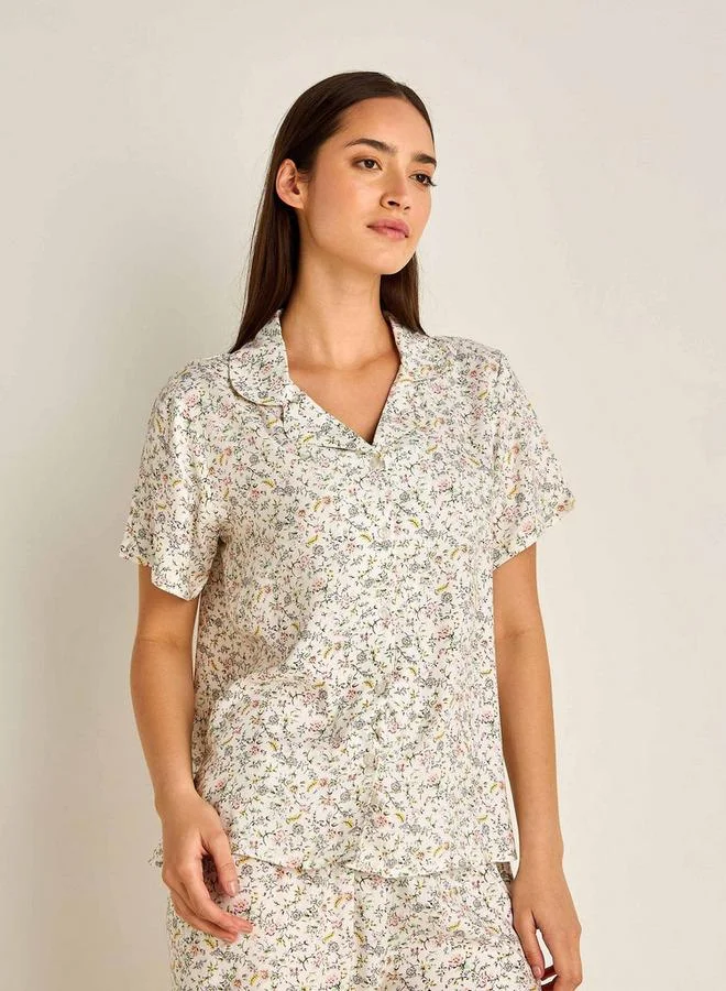 سبلاش فيڤ طقم بيجامة قميص بأزرار وبنطلون من الفيسكوز