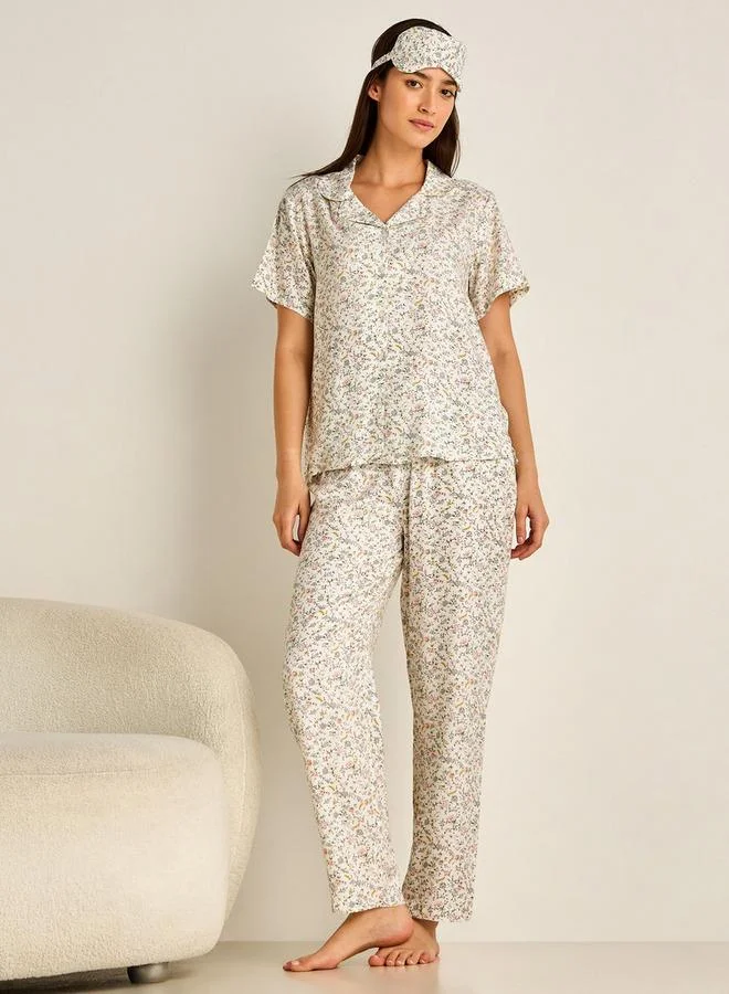 Splash FAV Pyjama Set Button Down Shirt & Trousers Viscose