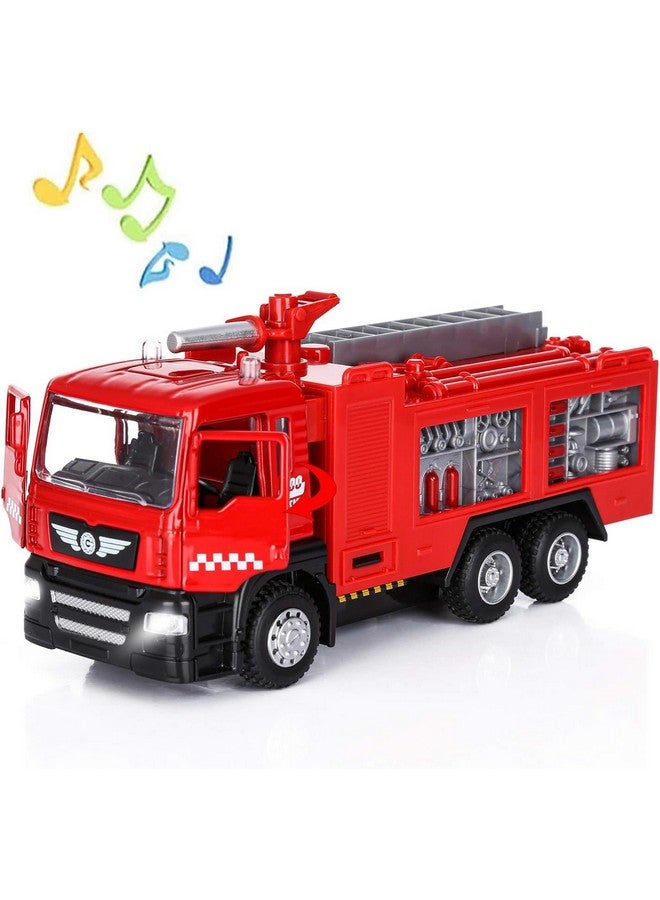 P PAYTAG P PAYTAG Micro Fire Truck with Light and Sound Toy Truck for Boys 3 4 5 6 7 Year Old, Red  - Image 1