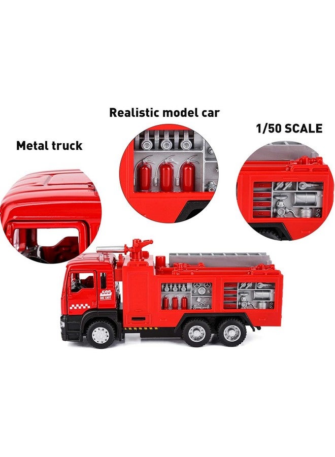 P PAYTAG P PAYTAG Micro Fire Truck with Light and Sound Toy Truck for Boys 3 4 5 6 7 Year Old, Red  - Image 3