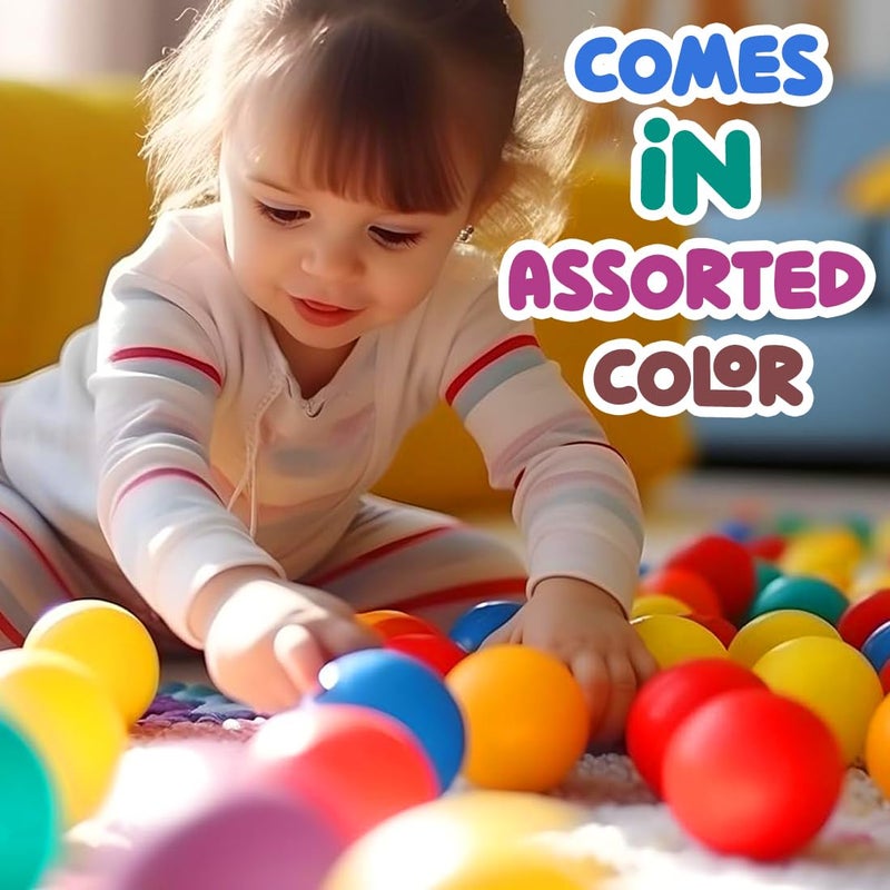 Wembley Pool Ball 50 Pcs 6 Cm Colorful Small Plastic Balls Safe Soft Ball For Baby Playing Items Indoor Easy To Grasp | Bpa-Free, Non-Toxic Ball - Isi Safety Certified, Softball, Multicolor - Image 4