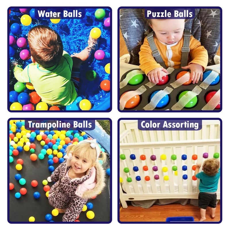 Wembley Pool Ball 50 Pcs 6 Cm Colorful Small Plastic Balls Safe Soft Ball For Baby Playing Items Indoor Easy To Grasp | Bpa-Free, Non-Toxic Ball - Isi Safety Certified, Softball, Multicolor - Image 5