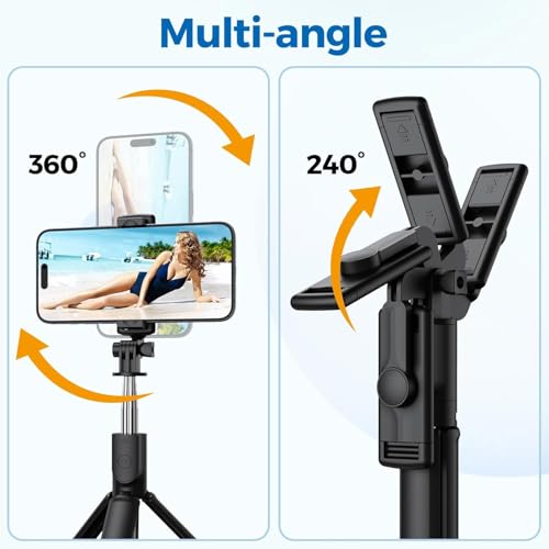 AMBLIC Upgrade 3-in-1 Selfie Stick Portable Tripod with Wireless Remote Multifunctional Lightweight Selfie Stick for Vlogging, Photoshoot,YouTube Videos for All Smartphones - Image 3