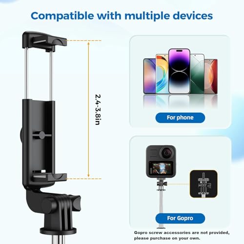 AMBLIC Upgrade 3-in-1 Selfie Stick Portable Tripod with Wireless Remote Multifunctional Lightweight Selfie Stick for Vlogging, Photoshoot,YouTube Videos for All Smartphones - Image 4