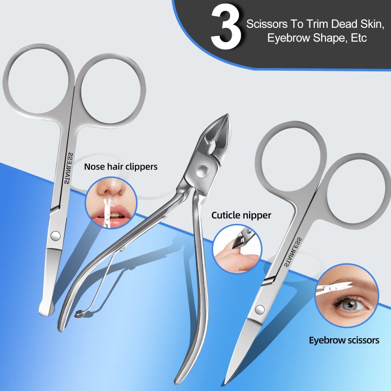 RedFlow Manicure Set 30 in 1 Fingernail Clipper Set,RedFlow Nail Clippers & Toenail Clippers,Manicure Kit,Pedicure Kit,Suitable for Travel Manicure Tools,Nail Kit with Everything Profe (Black) - Image 5