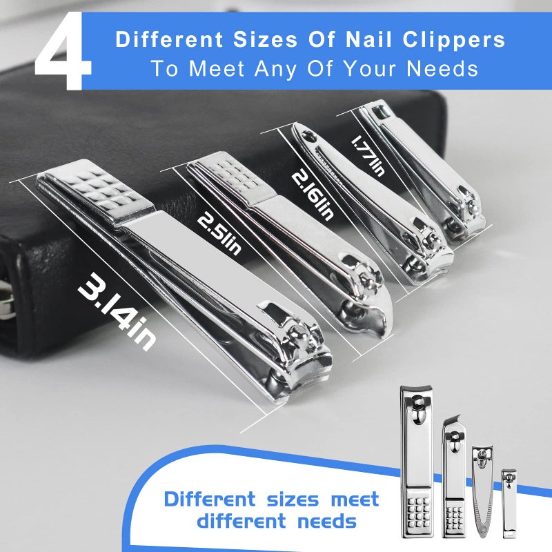 RedFlow Manicure Set 30 in 1 Fingernail Clipper Set,RedFlow Nail Clippers & Toenail Clippers,Manicure Kit,Pedicure Kit,Suitable for Travel Manicure Tools,Nail Kit with Everything Profe (Black) - Image 4