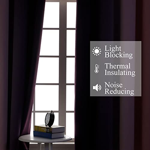 Estelar Textiler Pink and Purple Curtains 63 Inch Length 2 panels, Full Light Blocking Ombre Blackout Curtains for Kids Room, Thermal Insulated Noise Reducing Gradient Blackout Curtains for Girls Bedroom, 52x63 Inch - Image 3