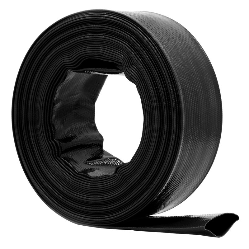 DAVCO 2" x 100 ft Extra Heavy Duty Discharge Pool Backwash Hose, Reinforced PVC Lay Flat Water Hose, Weather and Burst Resistant, Best Pool Filter Pump Hose & Drain Pool Hose, Black - Image 5