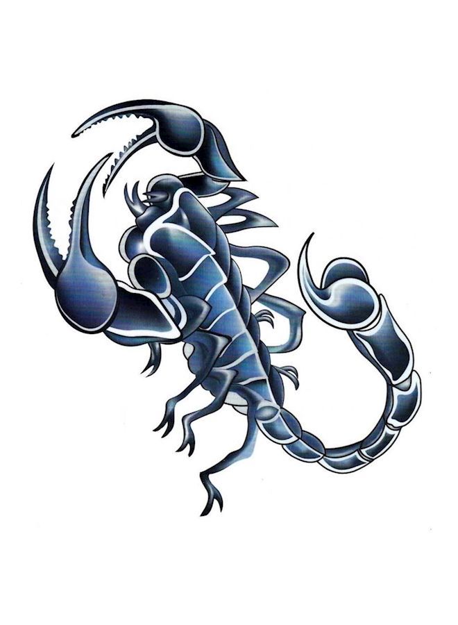 NIBEMINENT Scorpion Tattoo Sticker Blue