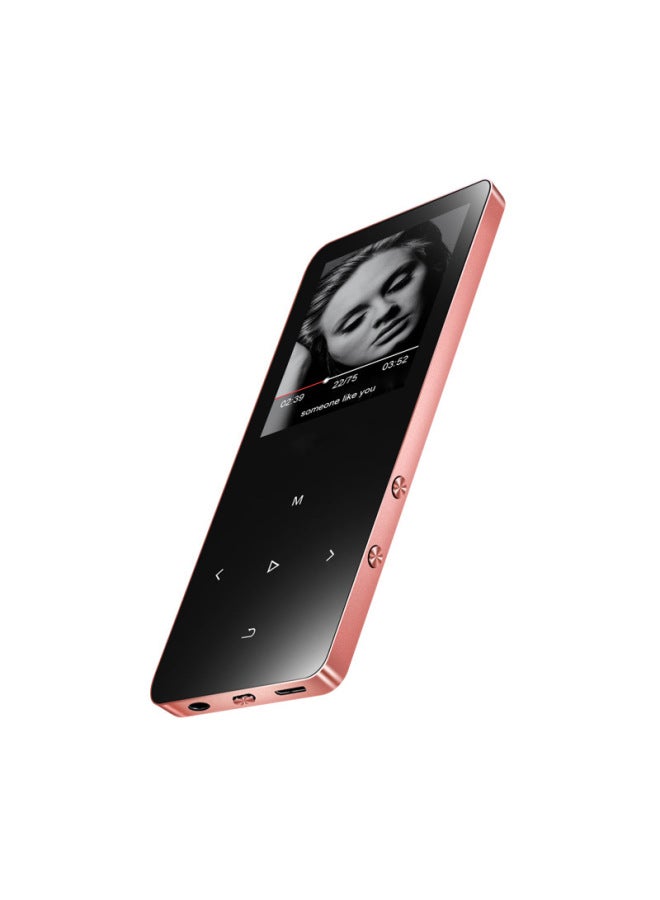 X2 Touch Screen MP3 Bluetooth External 1.8 Inch Bluetooth MP3 Player Metal Touch Screen Mp4 Music Player-Body Color:Rose Gold (Bluetooth + External)-Memory Capacity:4GB