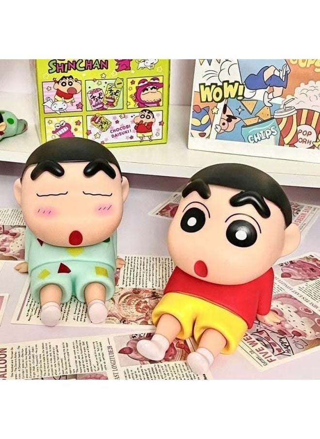 Riman Crayon Small Handmade Nightgown Small Mobile Phone Stand Ornaments Nohara Nobusuke Model-Color:Crayon Shin-chan Mobile Phone Holder Red - Image 4