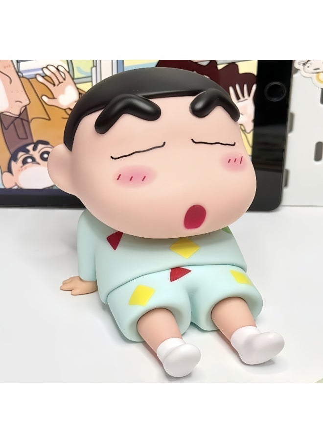 Riman Crayon Small Handmade Nightgown Small Mobile Phone Stand Ornaments Nohara Nobusuke Model-Color:Crayon Shin-chan Mobile Phone Holder Red - Image 2