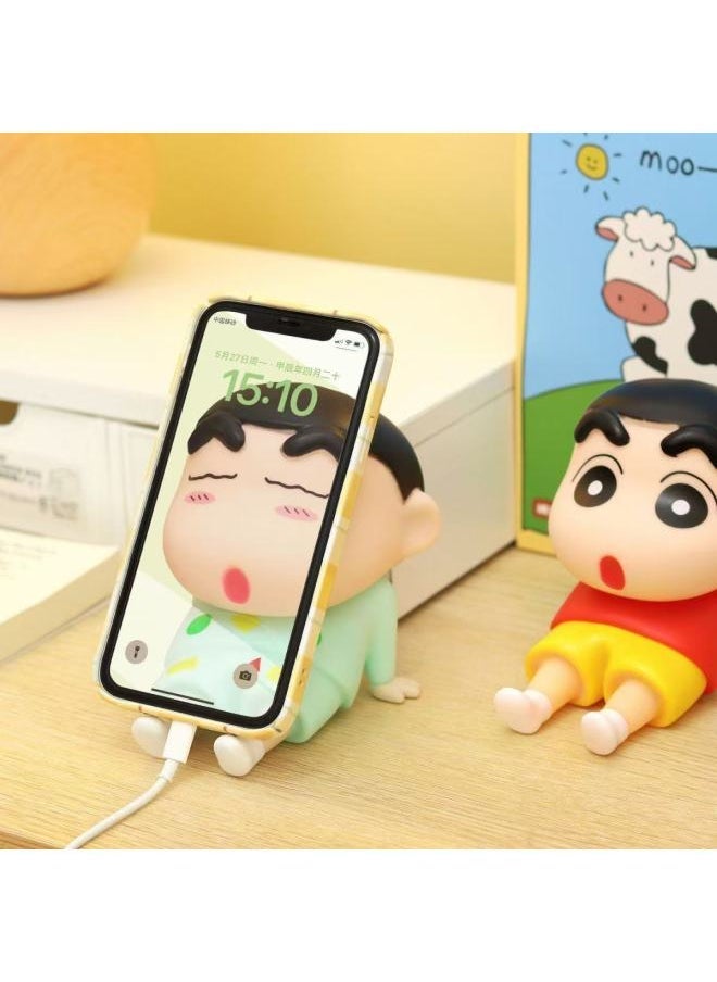 Riman Crayon Small Handmade Nightgown Small Mobile Phone Stand Ornaments Nohara Nobusuke Model-Color:Crayon Shin-chan Mobile Phone Holder Red - Image 5