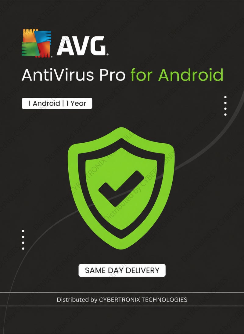 AVG مضاد الفيروسات برو | جهاز أندرويد واحد لمدة سنة واحدة | ترخيص رقمي | توصيل في نفس اليوم