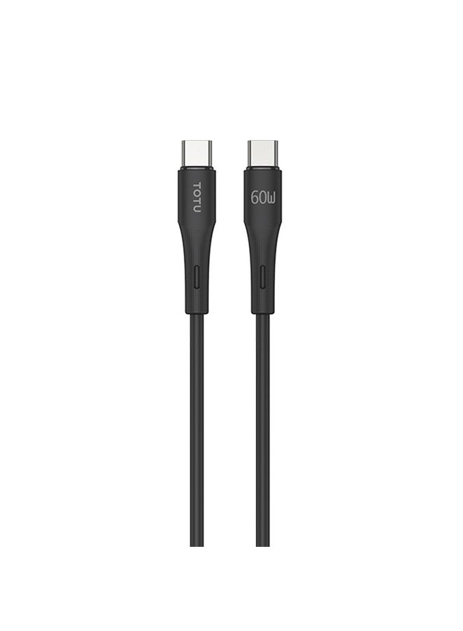 TOTU BT-022 Skin Sense Series Type-C to Type-C Silicone Data Cable, Length:2m(Black) - Image 1