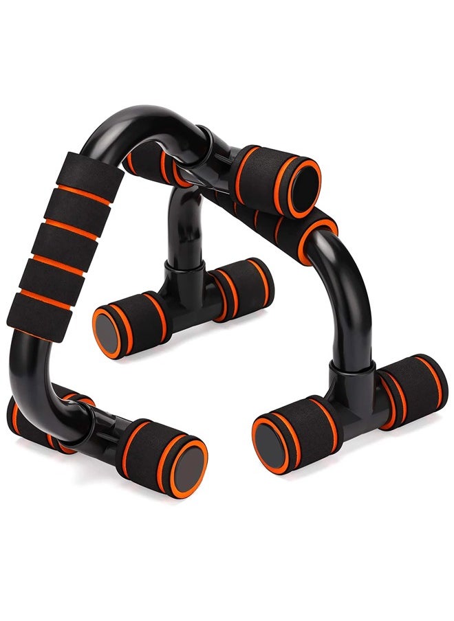 KUYING KUYING 2 professional non-slip push-up bar foam pads, push-up boards with cushioned foam grips, non-slip sturdy construction for men and women push-ups, floor trained push-up handles black/orange  - Image 1