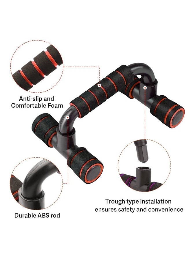 KUYING KUYING 2 professional non-slip push-up bar foam pads, push-up boards with cushioned foam grips, non-slip sturdy construction for men and women push-ups, floor trained push-up handles black/orange  - Image 3