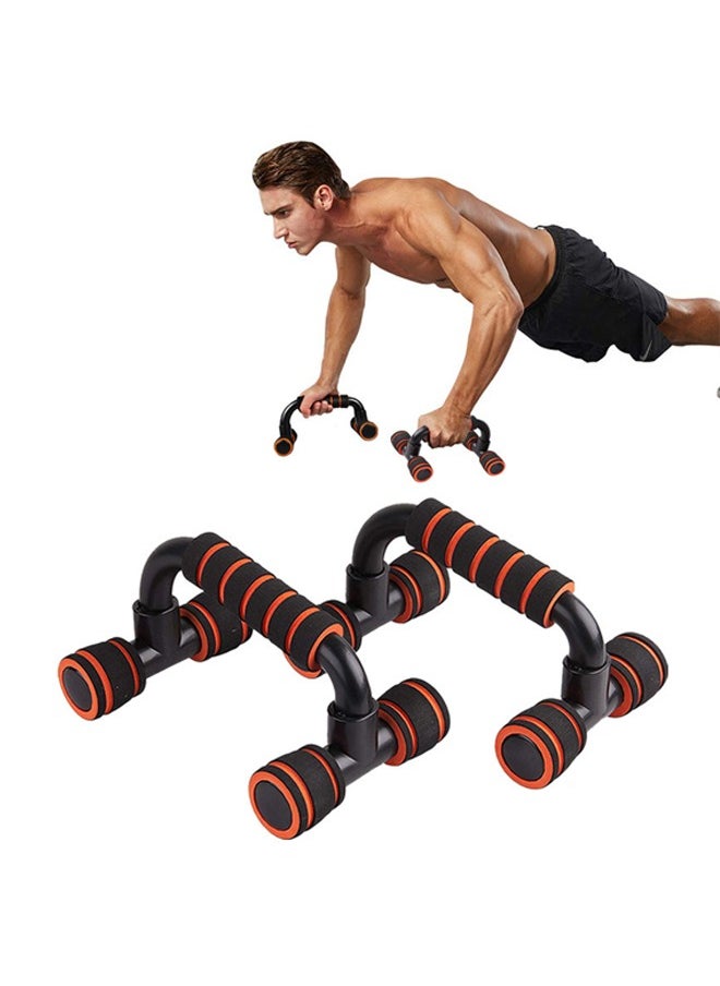 KUYING KUYING 2 professional non-slip push-up bar foam pads, push-up boards with cushioned foam grips, non-slip sturdy construction for men and women push-ups, floor trained push-up handles black/orange  - Image 2